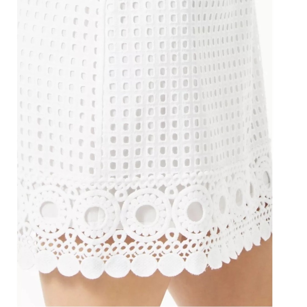 NWT Lilly Pulitzer Jennifer Shift Resort Grid White Eyelet Dress Sz 4 - Picture 3 of 10